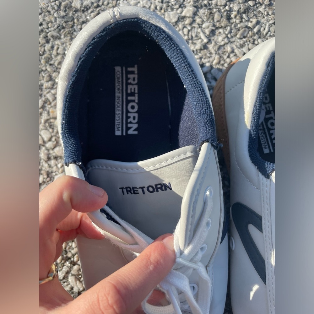 Tretorn Women's Nylite Canvas Original Sneakers Sz 7.5 White/Navy Anthropologie - Picture 4 of 7